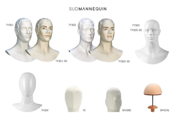 vente tête maquillée pas cher pour mannequin flexible homme Paris